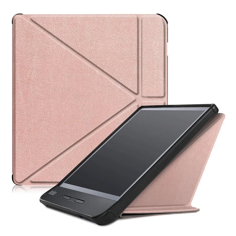 Leather anti-fall cover for Kobo Forma 8 inch e-reader with sleep function, dark blue colour