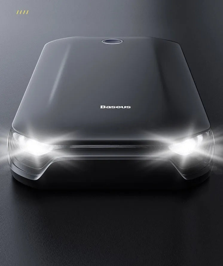 Super Energy 8000mAh car emergency starting power supply with LED flashlight in black plastic housing