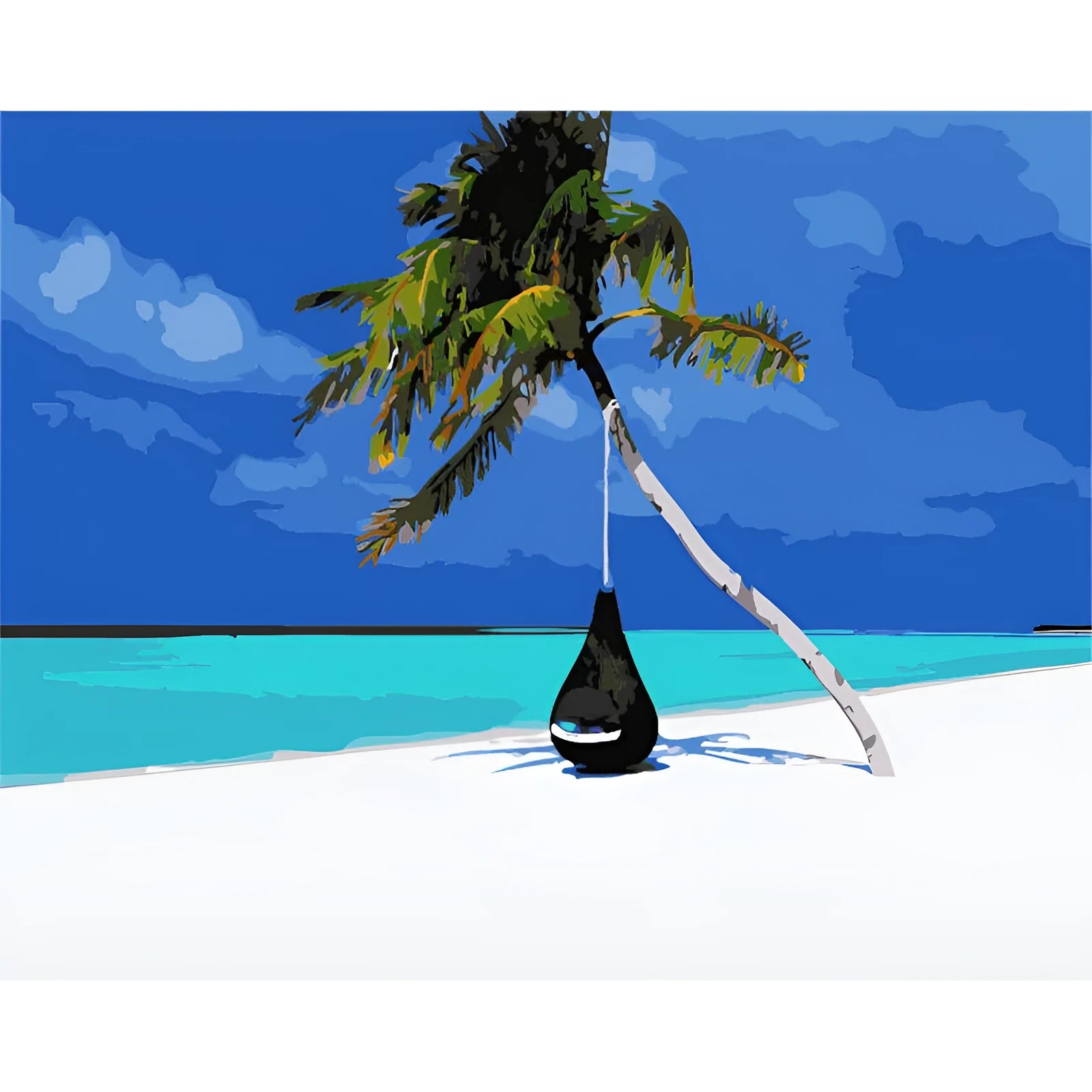 Unframed rectangular canvas wall art print with digital oil painting in KZ918 colour style