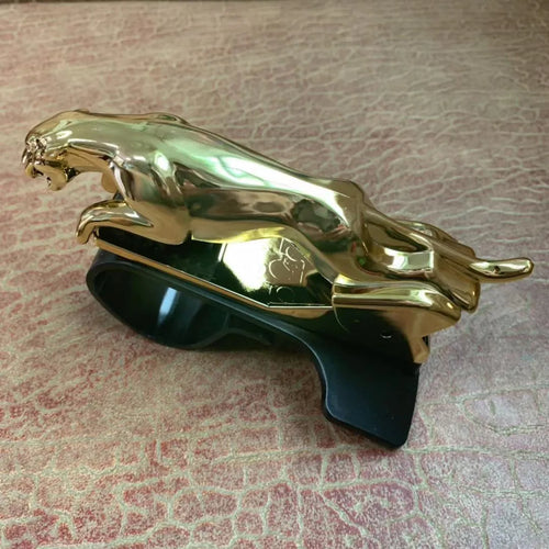 Car Leopard mobile phone holder with rotary bracket in black, gold or silver finish