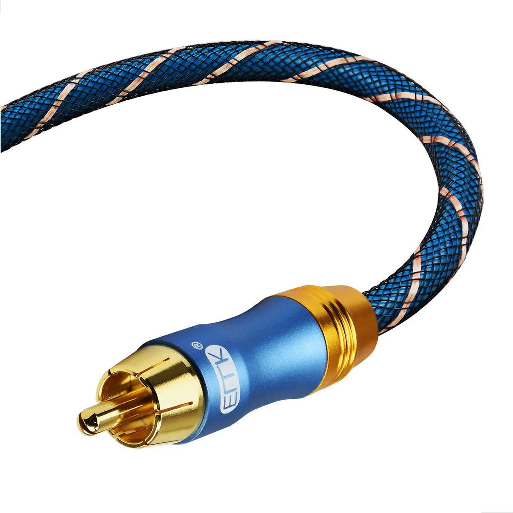 Digital coaxial audio cable 3 metres with gold-plated RCA plugs and blue screen design