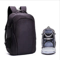 Black Oxford cloth UAV backpack with multiple compartments for drone and camera equipment