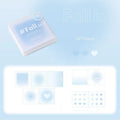 Cheek gradient paper box notepad set with sticky notes and sulphate paper in 70x70mm size