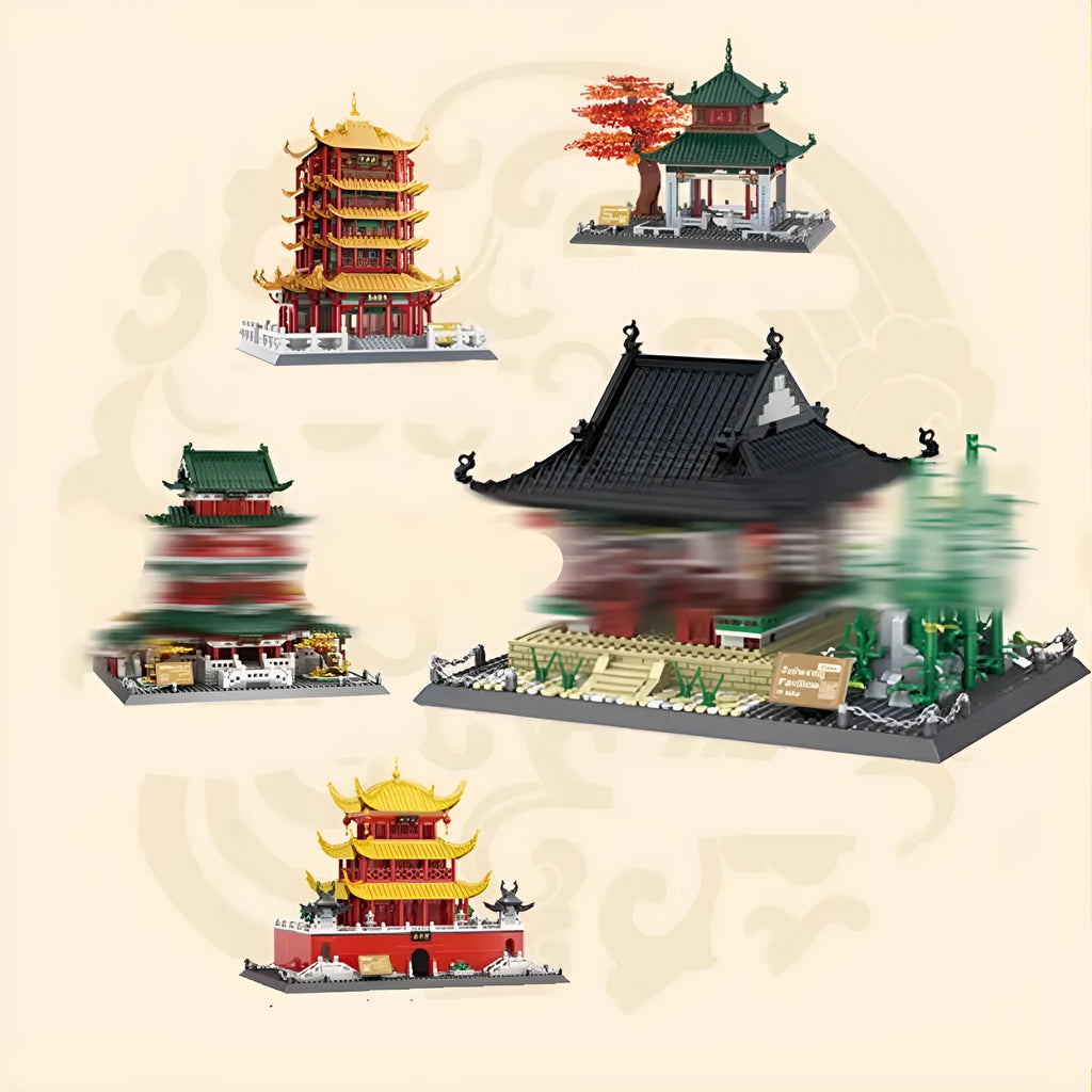 Wange building blocks set with over 800 ABS plastic pieces for landmark construction
