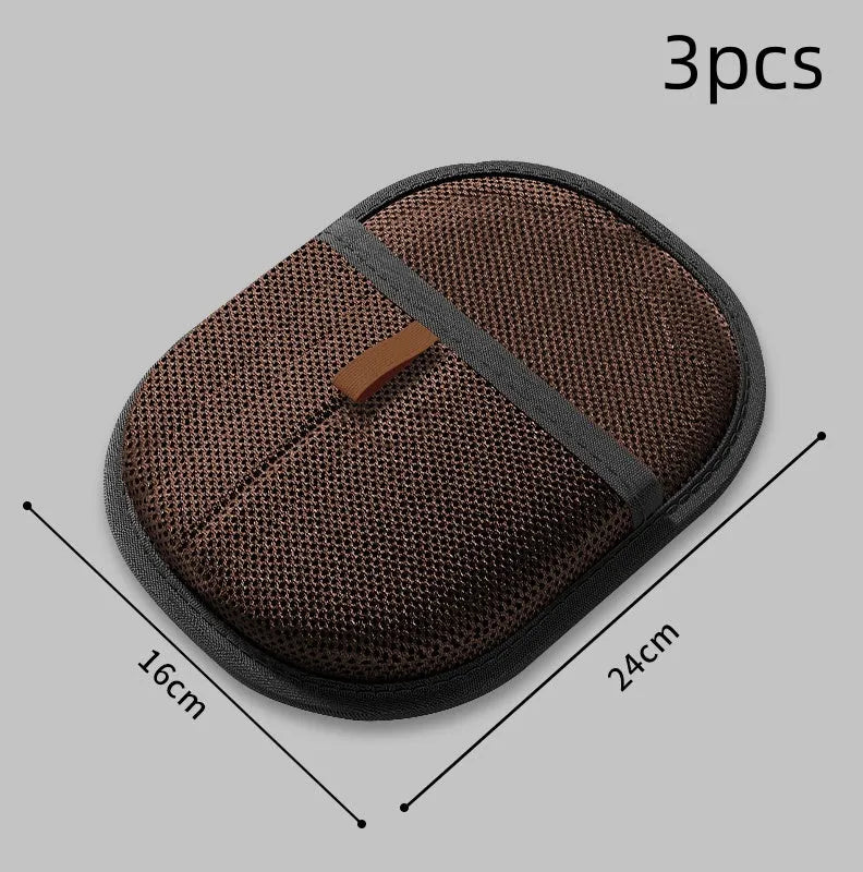 Black pet hair remover mitt with silicone bristles for dog and cat grooming