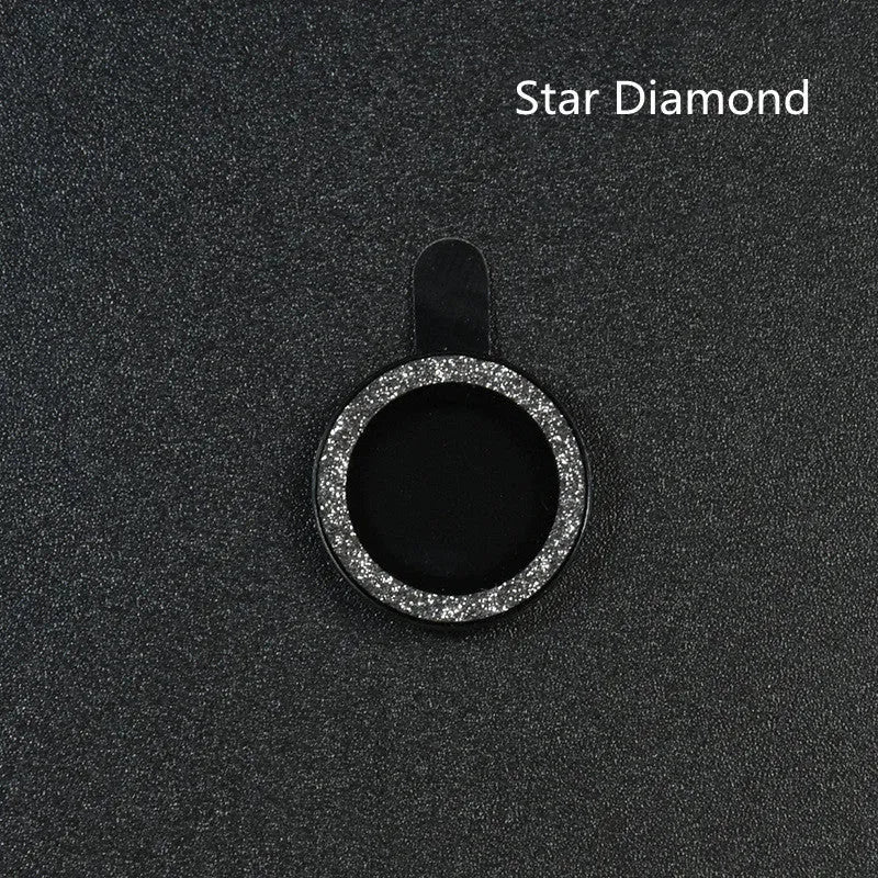 iPhone 12 camera lens protector with black aluminium alloy ring and clear tempered glass film installed.