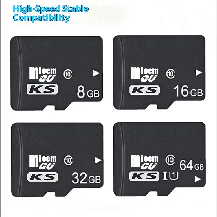 Black KS series TF memory card with C10 high-speed rating for mobile phones and cameras