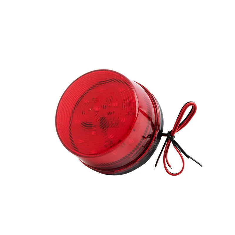 Small 73mm diameter 24V warning light with strobe and siren in red yellow blue green colours