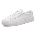 Men's summer sports leather sneakers low-top board shoes white black and white all black sizes 35-47