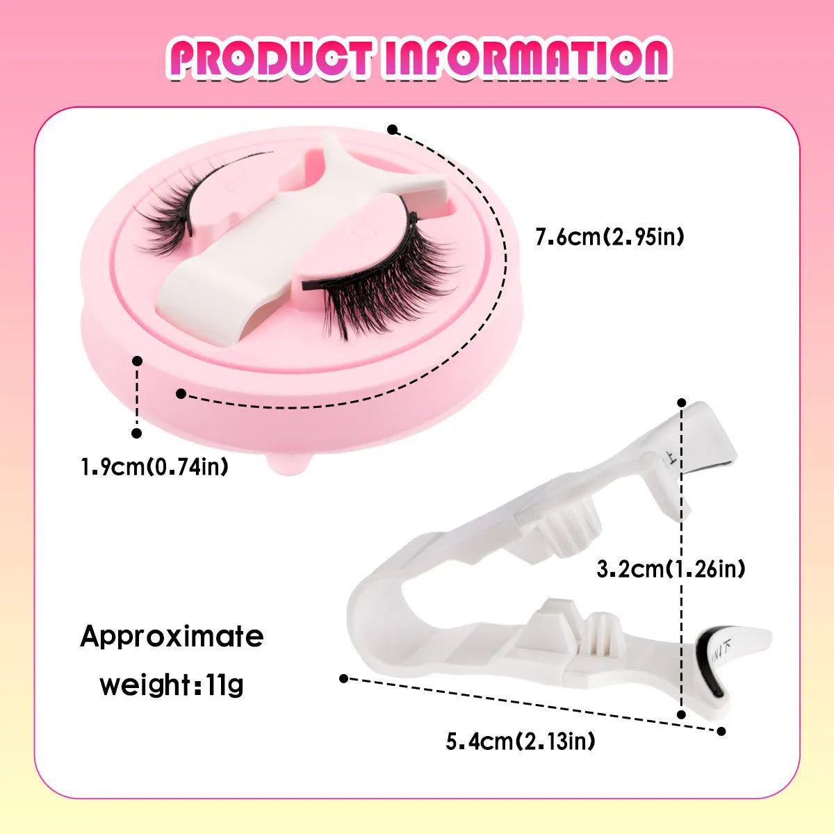 Set of reusable waterproof false eyelashes in five natural artificial fibre styles.