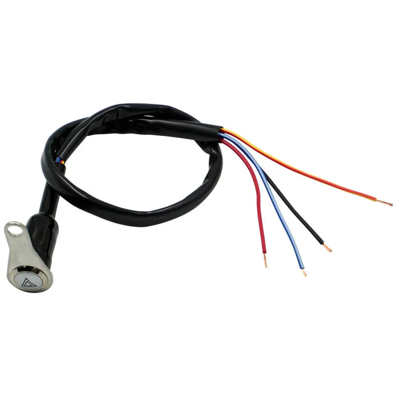 Black stainless steel motorcycle double flash switch with light ring and 7mm installation aperture