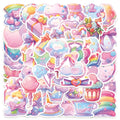 Pack of 50 cute candy-coloured decorative waterproof stickers for planners and journals.
