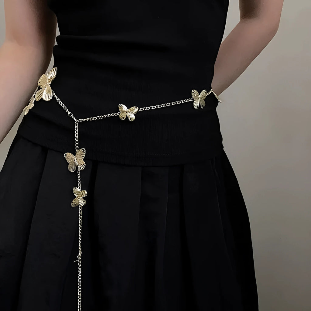 Alloy waist chain women's body jewellery 104cm length gold silver colour options