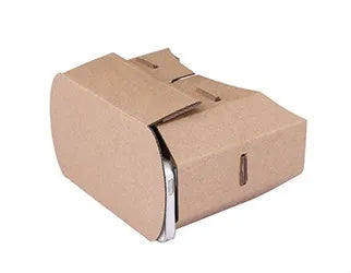 Paper virtual reality glasses for mobile phones showing 3D content
