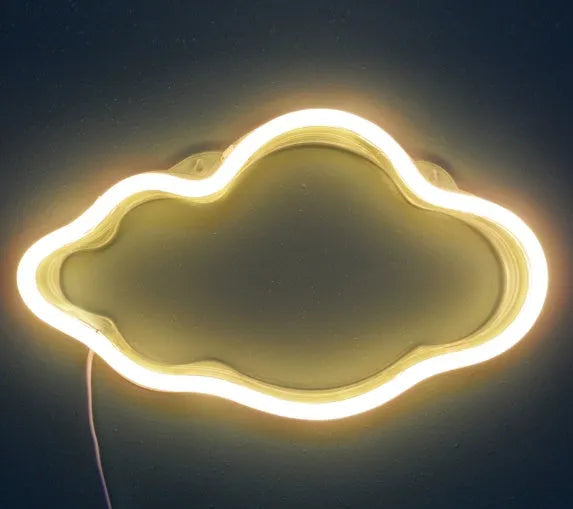 LED neon decorative wall hanging light with PVC shade and USB power