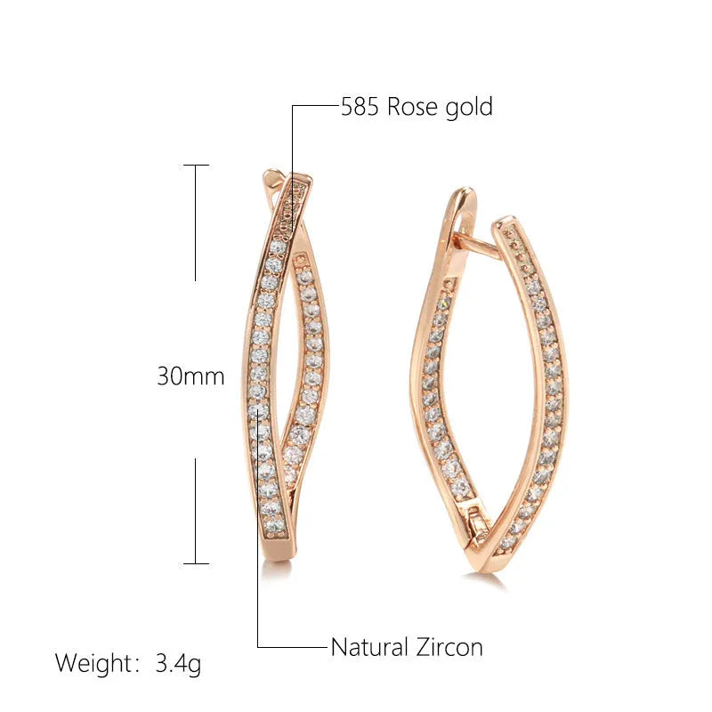 Geometric zircon eardrop earrings in H0493 copper colour with contemporary ins style design