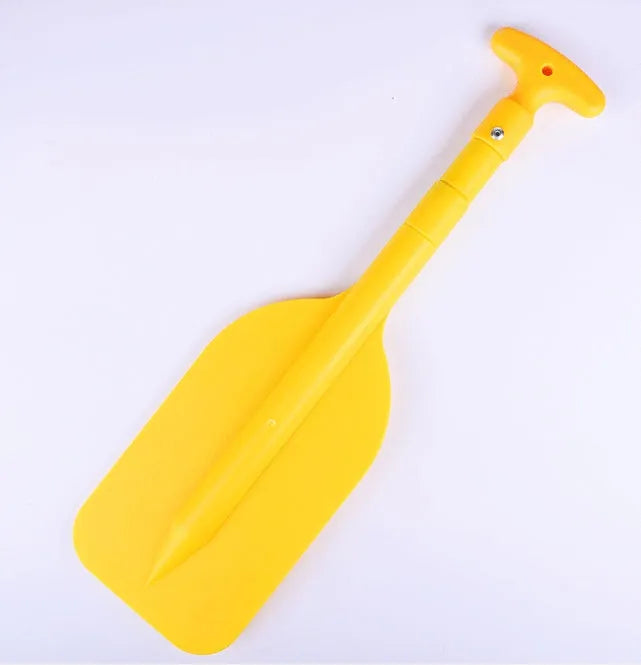 Retractable paddle in yellow with telescoping aluminium alloy shaft and PVC blade for inflatable boats