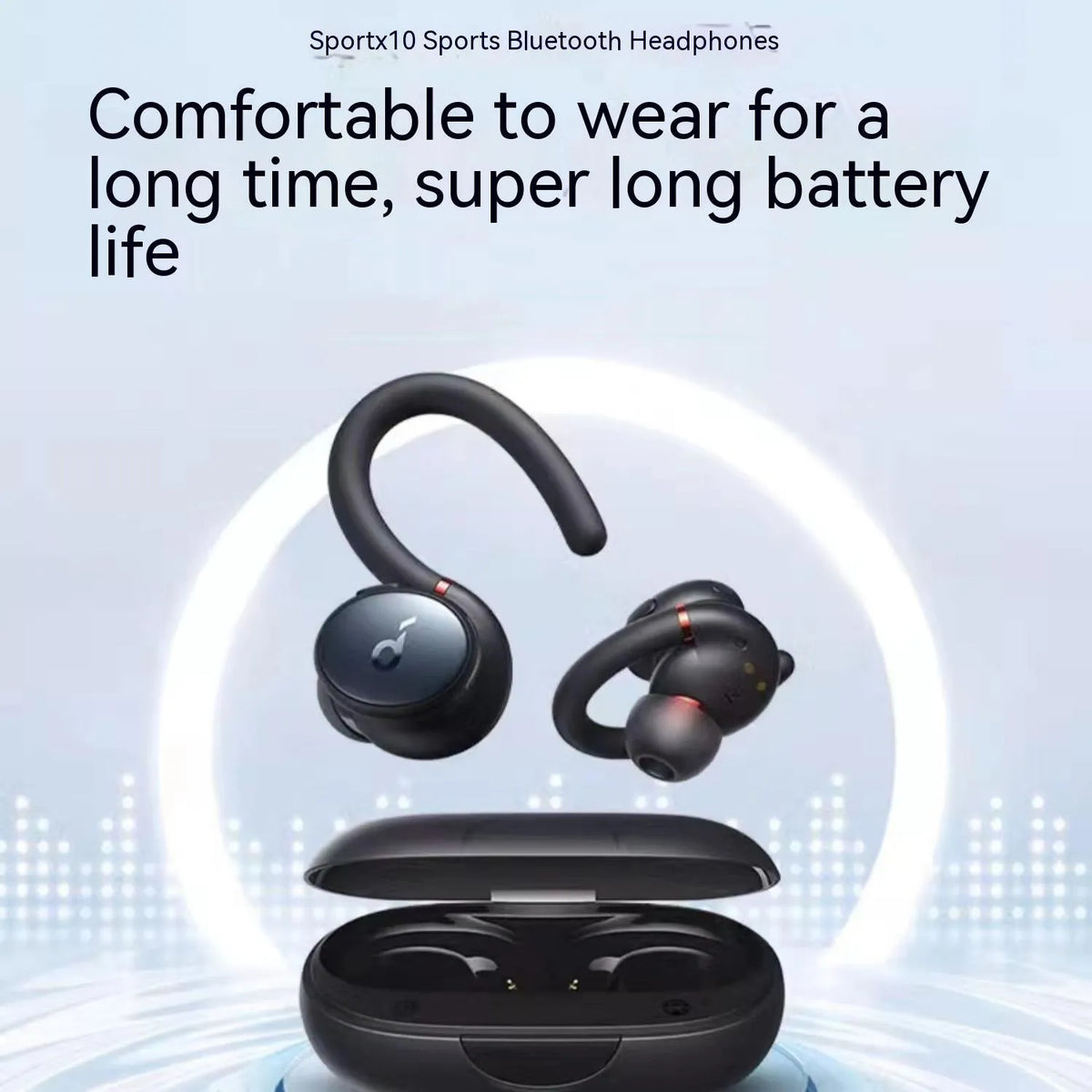 Sport X10 black ear hook Bluetooth sports headset with noise reduction and waterproof function
