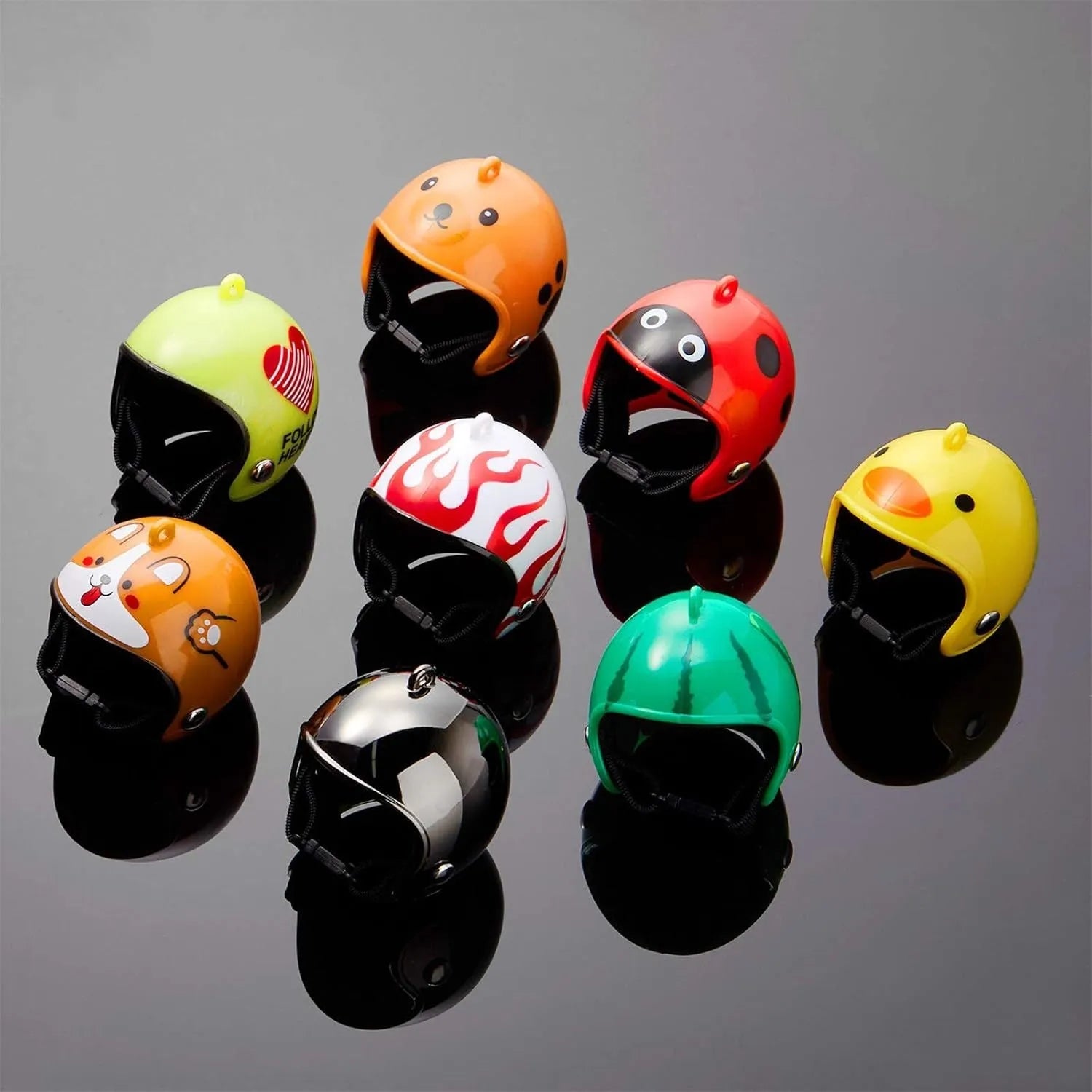 Adjustable pet safety helmet for small chickens and birds with elastic bands