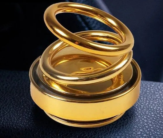 Double ring rotating car aromatherapy diffuser aluminium alloy Classic Black 6.4x5.8cm