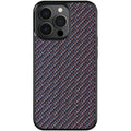 Carbon fiber 3K twill phone case for iPhone, all-inclusive TPU cover in blue, purple, or red, magnetic or non-magnetic.