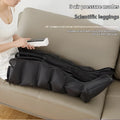 Black leg massage boots with air wave technology, fully wrapped design covering calf and foot