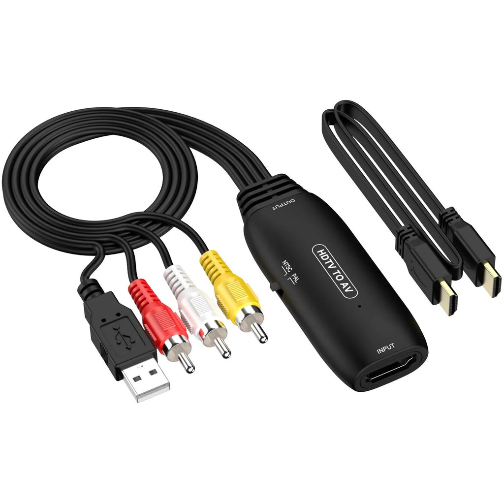 HDMI to AV converter adapter cable with 110cm length for 1080p video transfer to monitors and projectors