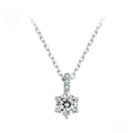 Shining moissanite starry sky pendant necklace in 925 silver with O-ring chain, adjustable 41-50cm