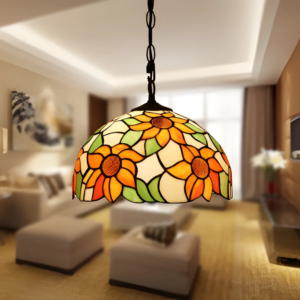 European retro baroque style chandelier in coloured glaze with abstract modelling.