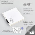 Small square white notebook with checkered pages, heart theme, and a choice of ten colourful covers.