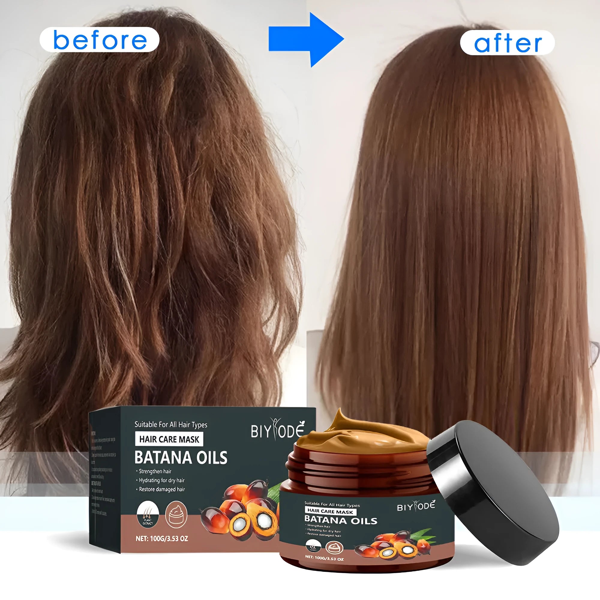 Organic batana oil hair treatment 100g pure unrefined oil for hair growth and moisture repair