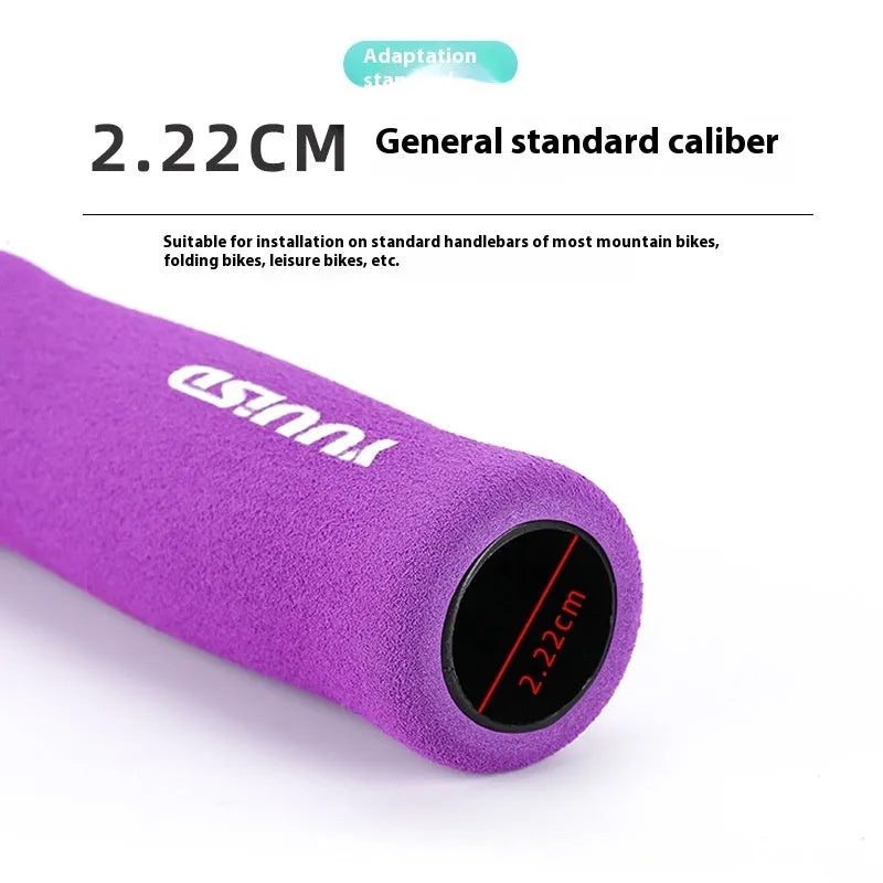 Sponge mountain bike handle covers in black, purple and biange colours showing 41g weight