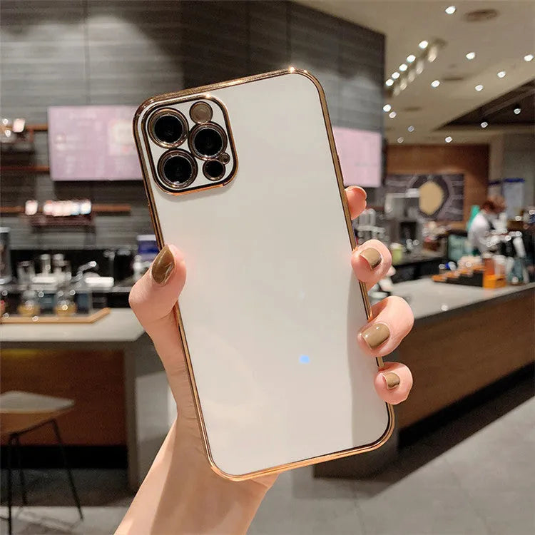 Luxury solid colour electroplating mobile phone case for iPhone 13 models in various colours