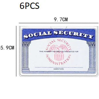 Transparent PVC waterproof card cover for social security and student ID cards measuring 9.7cm by 5.9cm