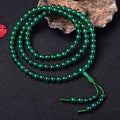 Handmade natural green agate bracelet with multi-circle design and thangka pendant
