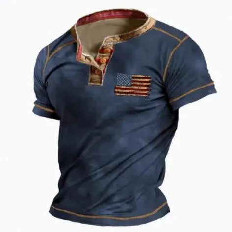Men's short sleeve polo shirt with lapel button in polyester fabric for sports and casual summer wear