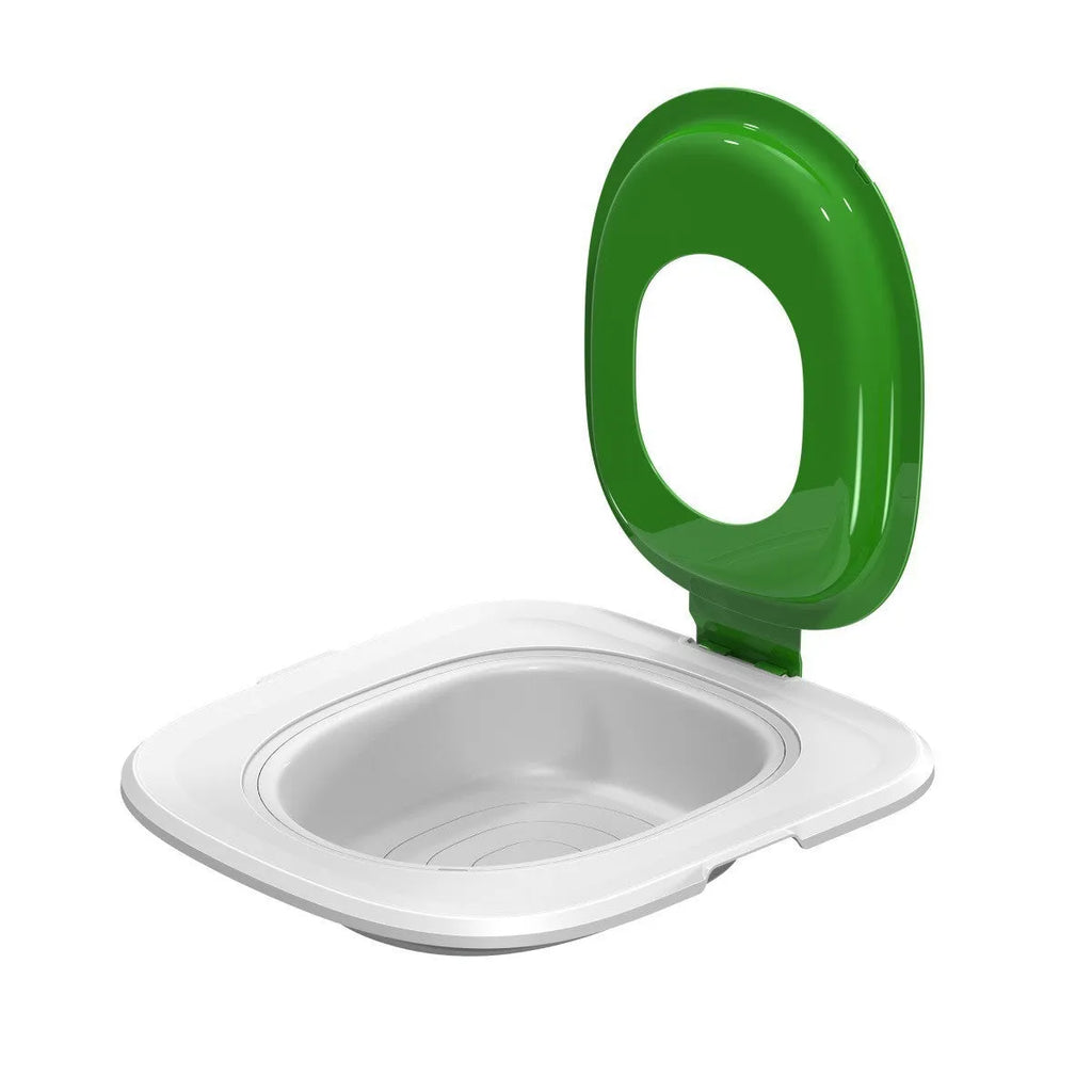 Fifth generation cat toilet trainer in blue colour with removable waste compartment