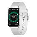 Black, gold, and silver EP08 smart bracelet for Android with touch screen and magnetic USB charger.