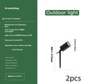 Aluminium outdoor ground lamp with LED light for garden or lawn.