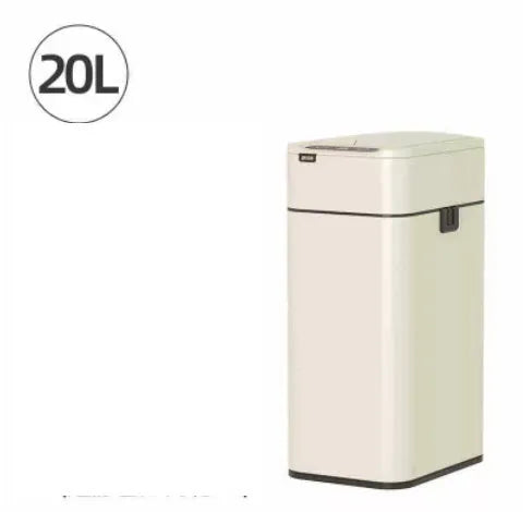 Stainless steel inductive smart trash can with square design and 26+ litre capacity