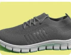 Women's casual breathable mesh sports flat shoes with front tie closure and EVA sole