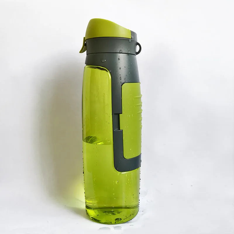 Water bottle shape hidden security container in black, 750ml capacity, 26cm tall
