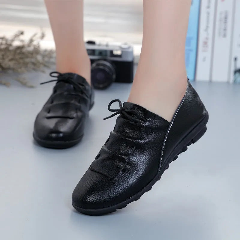 Women soft sole leisure shoes in white with non-slip tendon sole, available in sizes 35 to 41