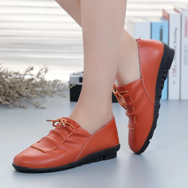Women soft sole leisure shoes in white with non-slip tendon sole, available in sizes 35 to 41