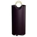 Round portable plastic trash can with optional pattern, 38cm wide by 72cm high.