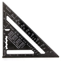 Aluminium alloy woodworking measuring square 7 inch thickened triangle ruler 90 degree black colour on white background