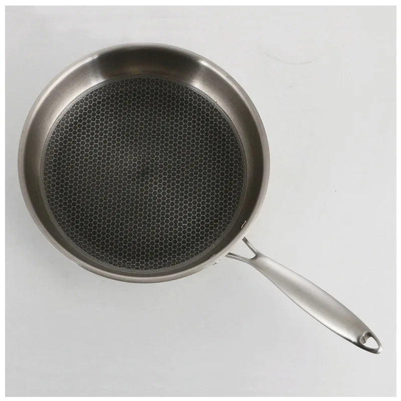 Stainless steel frying pan 26cm with flat base suitable for induction hob