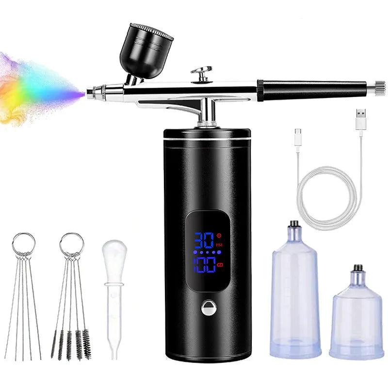 Display screen high pressure nano hydrating beauty instrument with cold and thermal spray modes and three gears