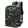 Double-layer insulated blue backpack with 22L capacity and a removable ice pack for picnics.