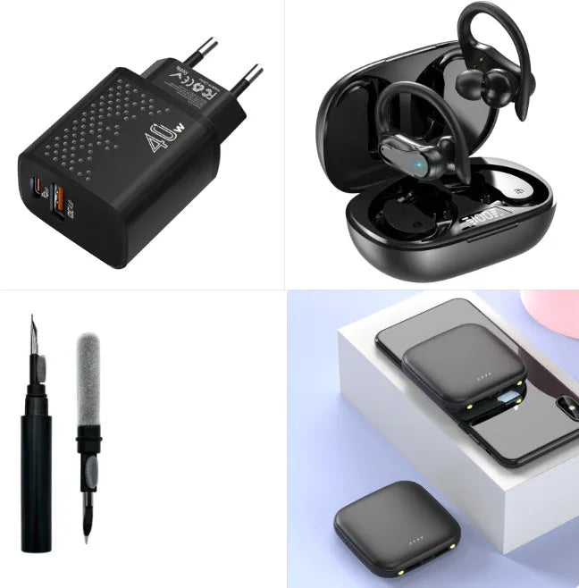Mini 20000mAh power bank with LED flashlight in compact plastic case
